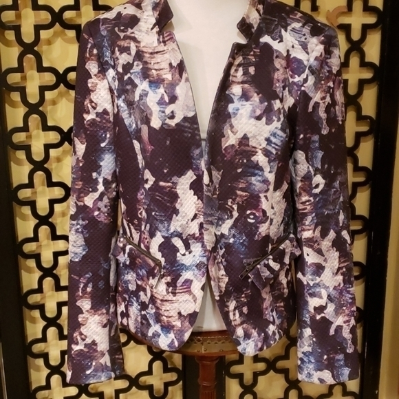HELENE BERMAN NOTCHED COLLAR PURPLE ‎ JACKET - Picture 1 of 7